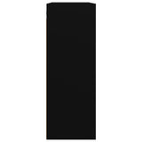 Hanging Wall Cabinet Black Engineered Wood Rectangular Minimalist 812313