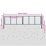 Mesh Garden Gate Galvanised Steel 400x100 cm Grey 145777
