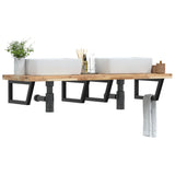 Basin Shelf Wall Mounted Steel and Solid Wood Acacia 3302819