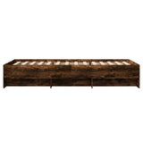 Bed Frame without Mattress Smoked Oak 75x190 cm Small Single Engineered Wood 3295713