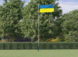 Ukraine Flag and Pole 6.23 m Aluminium 3210073