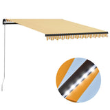 Manual Retractable Awning with LED 300x250 cm Yellow and White 3055222
