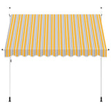 43228 Manual Retractable Awning 300 cm Yellow and Blue Stripes