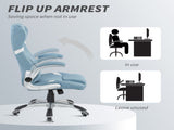 Linen-Look Office Chair, with Adjustable Height and Tension - Blue T3398P377459
