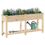 Garden Planter Beige 161.5 x 45 x 76.5 cm Solid fir wood 42006581