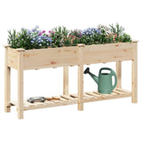 Garden Planter Beige 161.5 x 45 x 76.5 cm Solid fir wood 42006581