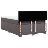 Box Spring Bed with Mattress Grey 140x200 cm Faux Leather 3286126