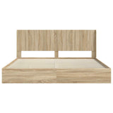 Bed Frame with Storage and Headboard Sonoma Oak 180 x 200 cm 3414003