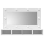 ZNTS Mirror Cabinet with LED White 90x31.5x62 cm 808891