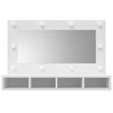 ZNTS Mirror Cabinet with LED White 90x31.5x62 cm 808891