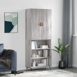 Highboard Grey Sonoma 69.5x34x180 cm Engineered Wood 3196049