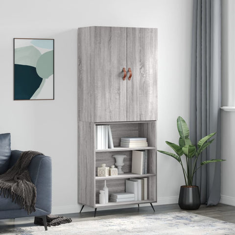 Highboard Grey Sonoma 69.5x34x180 cm Engineered Wood 3196049