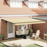 Retractable Awning Yellow and White 450 x 300 cm 3330866