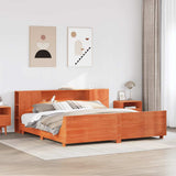 Bed Frame without Mattress Wax Brown 200x200 cm Solid Wood Pine 3323640