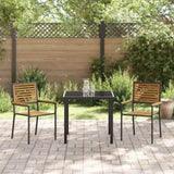 Garden Stacking Chairs 2 pcs Brown and Black 42006822