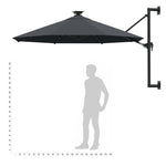 Wall-mounted Garden Parasol with LEDs 300 cm Anthracite 312524
