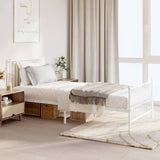 Metal Bed Frame without Mattress with Footboard White 90x200cm 350942