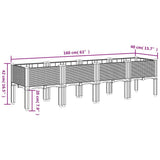 Garden Planter with Legs Blue Grey 160x40x42 cm PP 367901