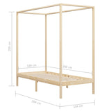Canopy Bed Frame without Mattress Solid Wood 100x200 cm 283251
