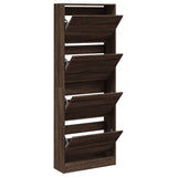 Shoe Cabinet Brown Oak 60x21x163.5 cm Engineered Wood 839909
