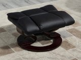 360&deg Swivel Recliner Chair with Footstool, PU Leather Manual Recliner Armchair with Solid Wood T3398P343496