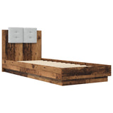 Bed Frame with LED Old Wood 80 x 200 cm Engineered Wood 3429664