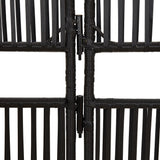 Room Divider 5 Panels Black Poly Rattan 365396