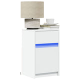 ZNTS Bedside Cabinets with LED Lights 2 pcs White Engineered Wood 851999