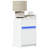 Bedside Cabinets with LED Lights 2 pcs White Engineered Wood 851999