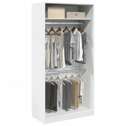 Wardrobe White 100x50x200 cm Engineered Wood 3307801