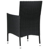Garden Chairs with Cushions 4 pcs Black Poly Rattan 362527
