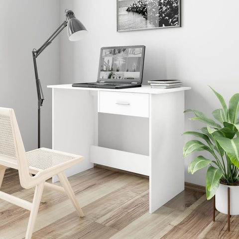 ZNTS Desk White 100x50x76 cm Engineered Wood 800549