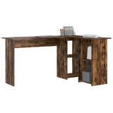 Desk with Shelf Smoked Oak 142 x 102 x 73 cm Engineered Wood 869294