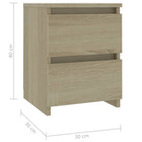 Bedside Cabinets 2 pcs Sonoma Oak 30x30x40 cm Engineered Wood 800520