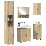 Bathroom Furniture Set 5 pcs Sonoma Oak Engineered wood & Metal 3392995