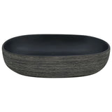 Countertop Basin Grey and Black Oval 59x40x14 cm Ceramic 155109