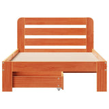 Bed Frame without Mattress Wax Brown 90x190 cm Single Solid Wood Pine 3309865