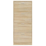 Shoe Cabinet Oak 59x17x150 cm Engineered Wood 342519