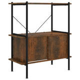 3-Tier Shelving Unit with Cabinet 80x40x92 cm Steel and Engineered Wood 336352