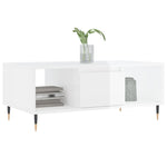 ZNTS Coffee Table High Gloss White 90x50x36.5 cm Engineered Wood 830582