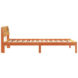 Bed Frame with Headboard Wax Brown 90 x 200 cm Solid Pine Wood 872796
