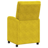 Dining Chairs with Wheels 2 pcs Yellow 58 x 67 x 97 cm Velvet 42017872