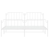 Metal Bed Frame without Mattress with Footboard White 193x203cm 373960