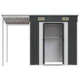 Garden Shed with Extended Roof Anthracite 277x107x181 cm Steel 364526