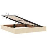 Storage Bed with Mattress Creme 160 x 200 cm Fabric 3370026