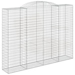 Arched Gabion Baskets 2 pcs 300x50x220/240 cm Galvanised Iron 3146809