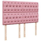 Box Spring Bed with Mattress Pink 140x190 cm Velvet 3290917