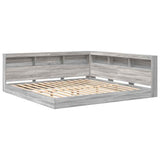 Bookcase Bed Grey sonoma 180 x 200 cm Engineered wood 3335748
