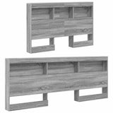 Storage Headboard with Shelf Grey Sonoma 120 cm Engineered Wood 3335482