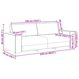 Sofa Set with Cushion 3 pcs Grey 220 x 78 x 84 cm Velvet 3324618